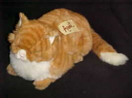 16&quot; Avanti Mom Tabby Gold Striped Plush Cat With Tags Jockline Italy 1985 - £46.54 GBP