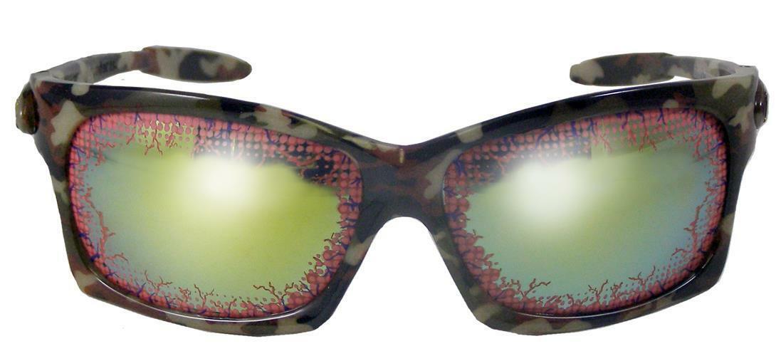 CAMOUFLAGE  BLOOD SHOT EYES MENS / WOMENS SUNGLASSES weird  halloween no... - $6.60