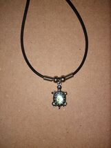Turtle Choker Necklace with Gem, 19 inches, Hook and Eye Clasp - $9.90