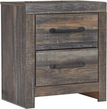 Signature Design by Ashley Drystan Rustic Industrial 2 Drawer Nightstand with 2 - £197.43 GBP
