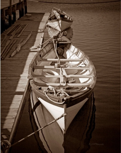 Sepia Vintage Boats, Mystic Seaport, CT 13x19 Original Print - $29.00