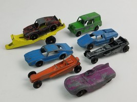 Lot 8 Vintage Tootsietoy car & trailer Dragster Mustang Land Rover - $23.75