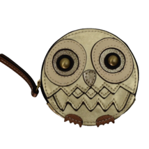 Owl Coin Pouch Purse Gold Metallic Round 4 1/4 in - £15.97 GBP