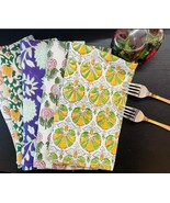 10 Pc Cotton Cloth Napkins Hand Block Print Hand Made Size 16x16 Inch Pr... - $42.13 CAD
