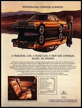 1977 Magazine Car Print Ad - Chrysler Le Baron 2 Door Medallion A6 - $5.93