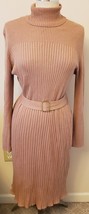 Anne Klein Belted Turtleneck Dress Size-XL Camel - £37.88 GBP