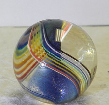 #15704m Nice Handmade Contemporary Wald Glass Marble  With Lutz .79 In 1994 Mint - £39.30 GBP