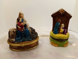 Vintage Trinity Broadcasting Network 2 Trinket Boxes- Nativity/ Mother and Child - £15.86 GBP