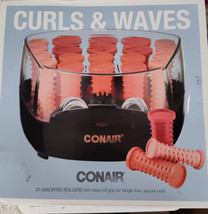 Conair Compact Multi-Size Hot Rollers Curls &amp; Waves Coral HS83R Open Box - $14.85