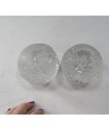 2 Vintage Jonal Paperweights 24% Lead Crystal World Globe Germany - $52.67 CAD