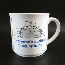 Vintage Sandra Boynton Cat Mug Everyone Entitled To My Opinion RPP Products - $22.75