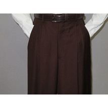 Mens Apollo  King  Banded Collarless suit Chinese Mandarin Wide leg AG94 Brown image 7