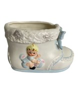 Vintage Lefton’s Ceramic Baby Shoe Planter 6” X 3” Flawed - £14.76 GBP