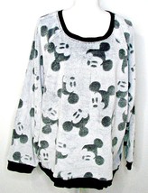 Womens Fleece Pajama Pullover Top Sleepwear Black Sz XXL- 2X Warm Mickey - $23.03