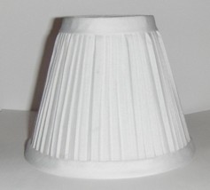 Five (5) New WHITE Pleated Fabric Mini Chandelier Lamp Shade Traditional... - $40.00