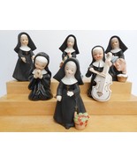 6 Vintage 5” Napco Ceramic Nun Playing Instruments baking cleaning 1956 - £74.42 GBP