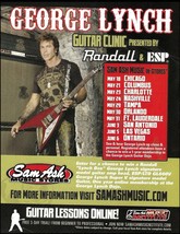 George Lynch Signature Randall Amps &amp; ESP Super V Guitar Clinic 8 x 11 ad print - $4.23