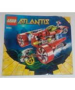 LEGO Atlantis Typhoon Turbo Sub 8060 Instruction Manual Only LBX1 - £3.88 GBP