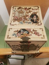 Jewelry Box Vintage 4 Drawer Wooden with Fold Away Mirror Beautiful - £110.12 GBP