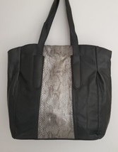 Volver for Handbag Designer 101 Black Leather Tote Snakeskin Accent 13x3... - £19.70 GBP