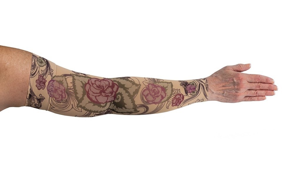 BEGONIA Compression Sleeve by LYMPHEDIVAS, Gauntlet Option, ANY SIZE &amp; L... - $92.00