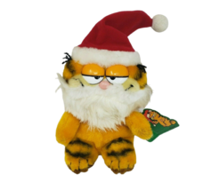 Vintage 1983 Dakin Garfield Santa Claus Christmas Stuffed Animal Plush Toy W Tag - £29.61 GBP