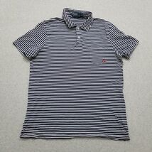 Ralph Lauren Polo Shirt Mens Large Blue White Striped Short Sleeve Logo ... - €13,49 EUR
