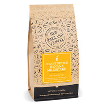 NEW ENGLAND COFFEE PEANUT BUTTER BANANA MILKSHAKE GROUND COFFEE 16OZ - £12.99 GBP