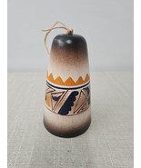 Vintage Native American Pottery Bell Painted And Engraved - $22.49