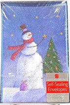 Snowman Christmas Tree Glitter Holiday Cards 20 count New - £7.47 GBP