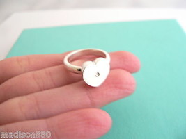 Tiffany &amp; Co Silver Picasso Diamond Modern Heart Ring Band Sz 5.25 Gift ... - $248.00