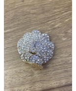 Vintage Boucher Pave Rhinestone Statement Brooch Pin Mid Century Layered... - $19.79