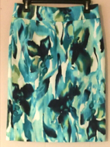 Jones New York skirt size 6 P women blue &amp; green zip close - £9.98 GBP