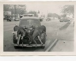 2 Photos of 2 Deer Tied to Fenders of an Old Car 1940&#39;s - $17.82