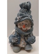 Studio 33 Ceramic Blue Snowman Figurine Holiday Present For &quot;CHRISTMAS&quot;1... - $14.85