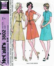 Misses&#39; DRESSES Vintage 1973 McCall&#39;s Pattern 3802 Size 14½ - £9.43 GBP