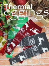 Baby Girl Thermal Christmas Elk Leggings / Kids Scandinavian Design Snow Pants - £14.37 GBP