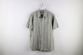 Vintage 90s Royal Robbins Mens Large Faded Rainbow Striped Camp Button Shirt - £30.97 GBP