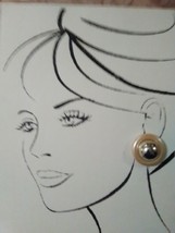Vintage Fashion Clip Earrings Creamy Pearlescent Hemisphere W/ Golden Surround - $12.00