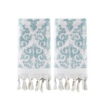 Mirage Fringe 100% Turkish Cotton Hand Towel Set, Aqua - £29.87 GBP