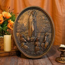 Our Lady of Fatima Wood Carving Decoration - Virgin Wall Pendant - £47.16 GBP+