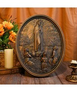 Our Lady of Fatima Wood Carving Decoration - Virgin Wall Pendant - $80.65 CAD+