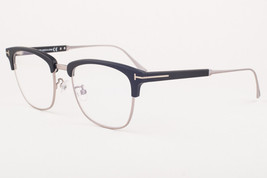 Tom Ford 5590-B 002 Matte Black Titanium / Blue Block Eyeglasses TF5590 002 50mm - £172.04 GBP
