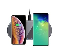 Techno S Fast Qi Dual Wireless Dock Charging Station for Apple,Samsung, ... - $37.87