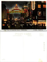 Japan Kanagawa Prefecture Yokohama Night View Isezakicho Street Vintage Postcard - £7.40 GBP