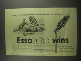 1953 Esso Essolube Motor Oil Ad - Bred by Continuous success on the racetracks  - $18.49