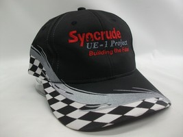 Syncrude UE-1 Project Hat Black Checkered Hook Loop Baseball Cap - £15.66 GBP