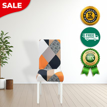 Anyhouz Chair Cover Multicolor Geometric Pattern Elastic Slipcover Dinin... - $445.49 MXN