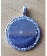 1&quot; Sif Jakobs Danish 925 Sterling Silver engravable round pendant with c... - $22.50