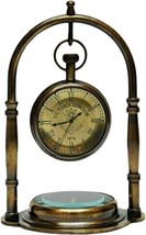 Brass Desk Clock Table Clock Antique Nautical Clock Brass Home Decor - $25.23